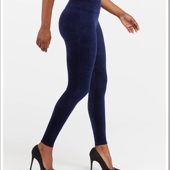 NWOT Spanx Blue Velvet leggings - Picture 3 of 6